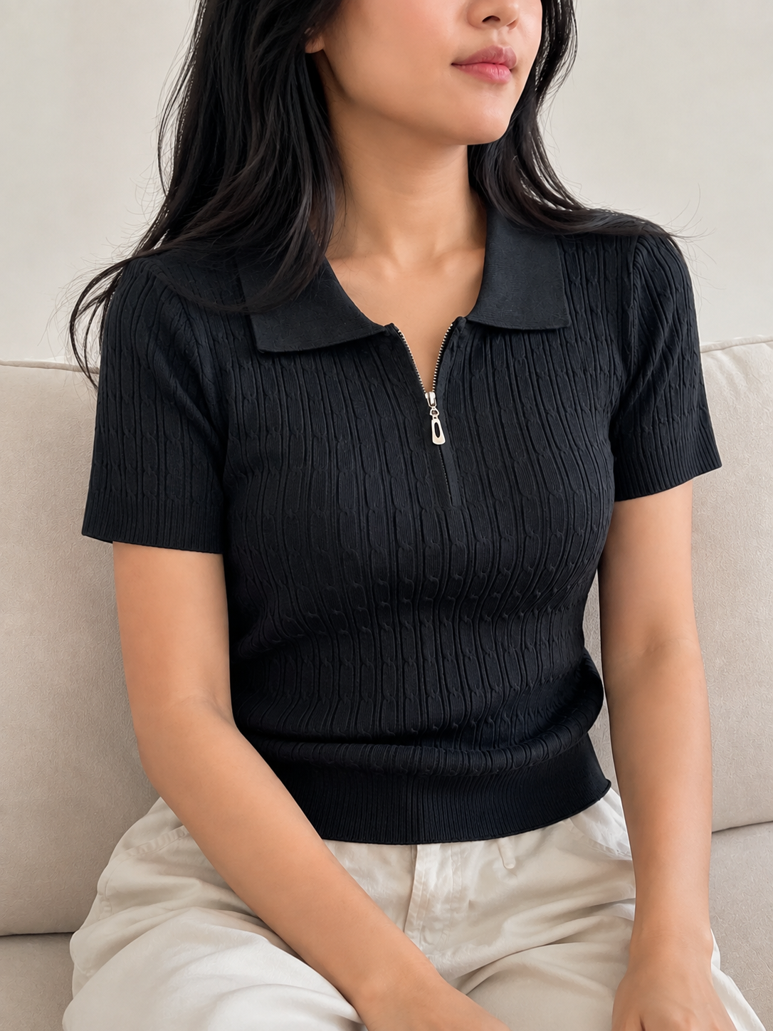 Knit Wanita Rajut Super Halus - Black