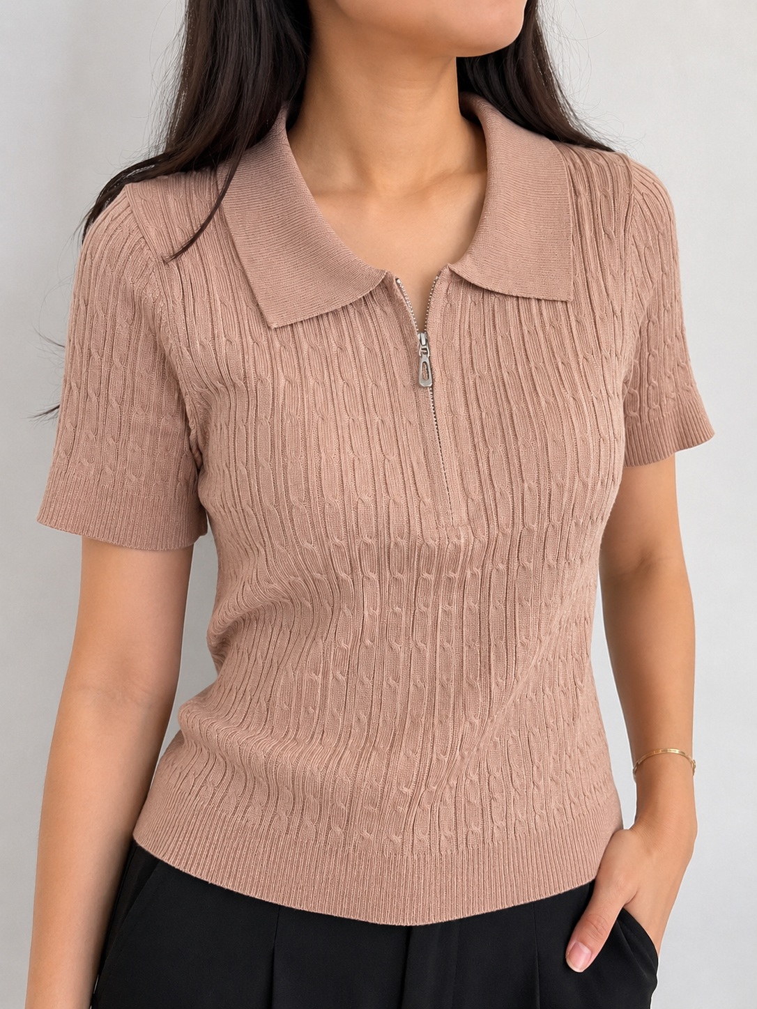 Knit Wanita Rajut Super Halus - Soft Brown